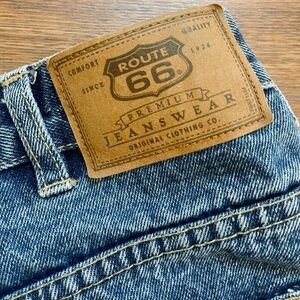 Vintage Route 66 long denim shorts
